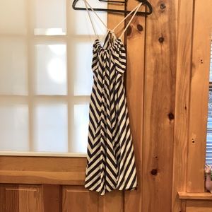 Striped navy and white summer dress